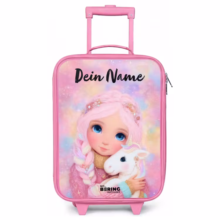 Kinderkoffer Rosa mit Name - Mädchen - Einhorn - Rosa — 1