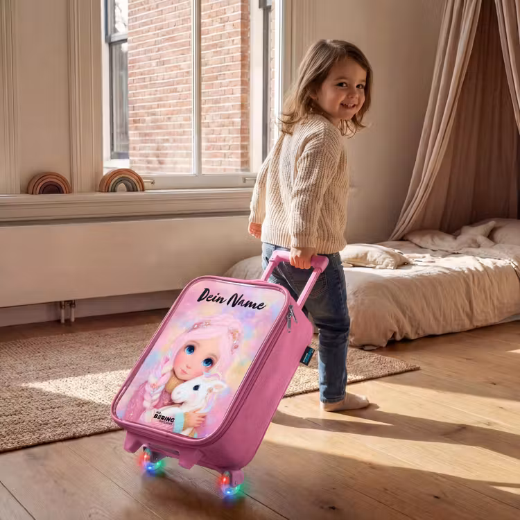 Kinderkoffer Rosa mit Name - Mädchen - Einhorn - Rosa — 2