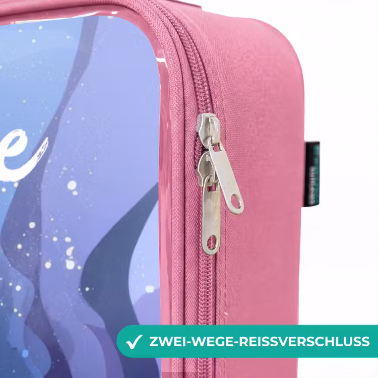 Kinderkoffer Rosa mit Name - Meerjungfrau - Unterwasser - Lila - Blau — 5