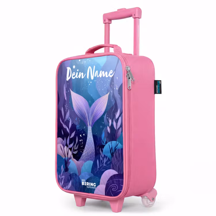 Kinderkoffer Rosa mit Name - Meerjungfrau - Unterwasser - Lila - Blau — 8