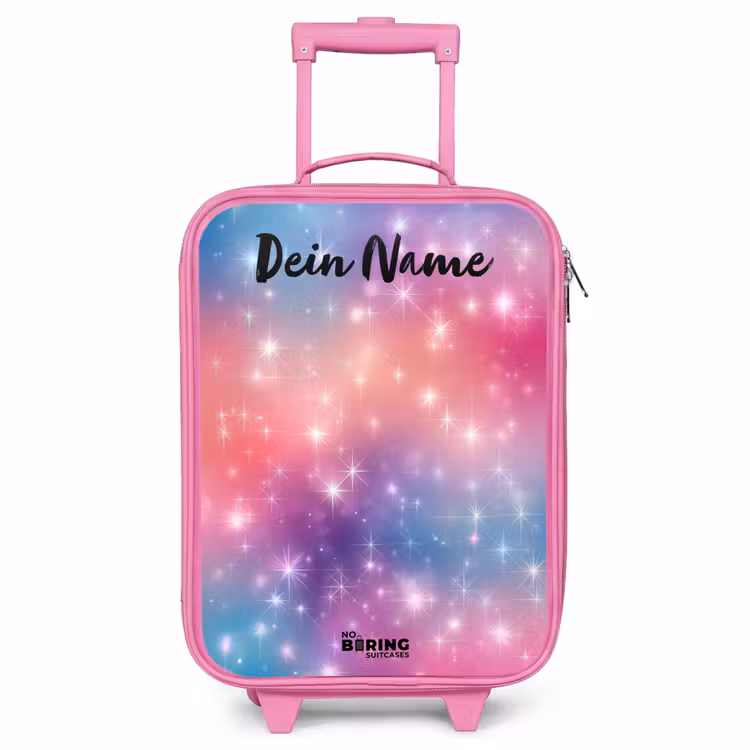 Kinderkoffer Rosa mit Name - Sterne - Abstrakt - Farben — 1