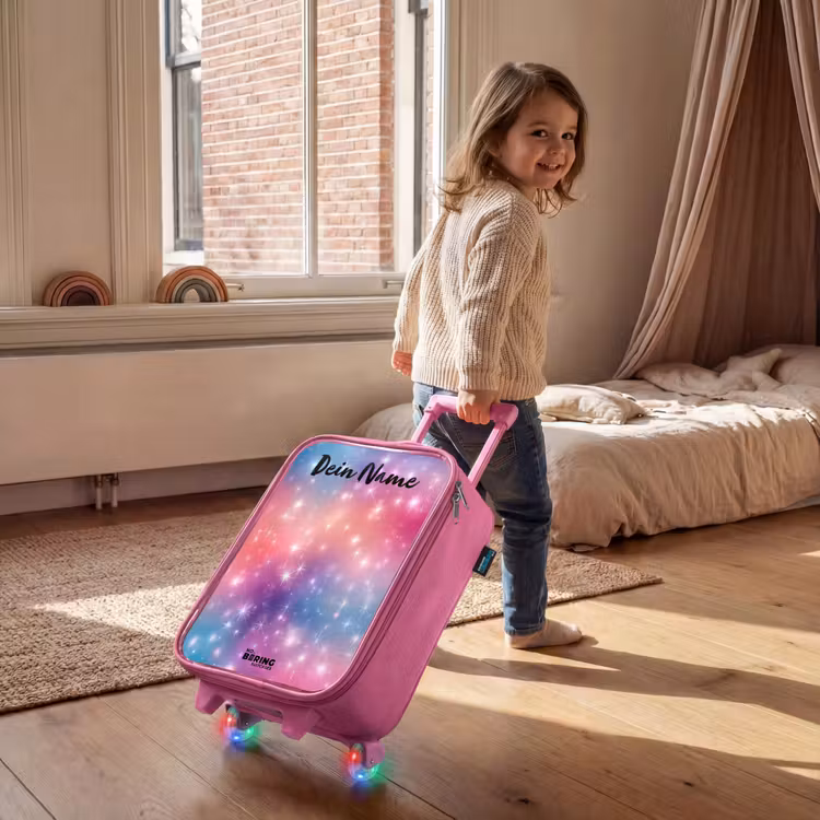 Kinderkoffer Rosa mit Name - Sterne - Abstrakt - Farben — 2