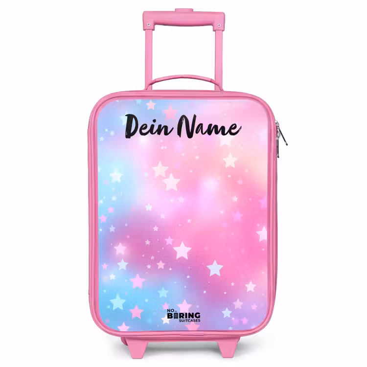 Kinderkoffer Rosa mit Name - Sterne - Rosa - Blau — 1