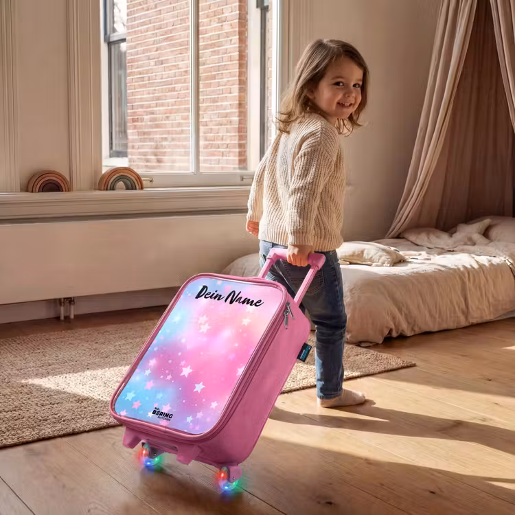 Kinderkoffer Rosa mit Name - Sterne - Rosa - Blau — 2