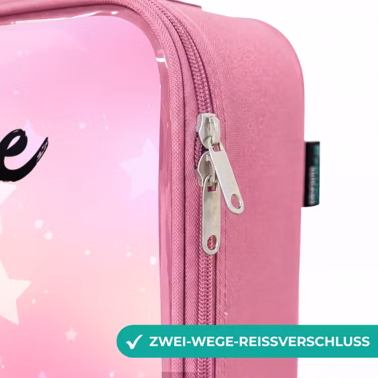 Kinderkoffer Rosa mit Name - Sterne - Rosa - Blau — 5