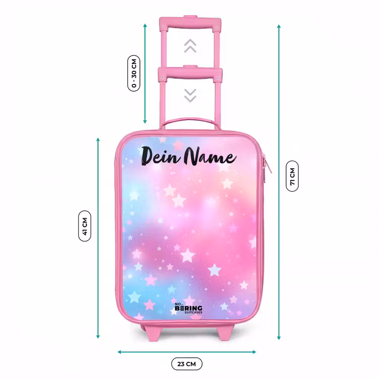 Kinderkoffer Rosa mit Name - Sterne - Rosa - Blau — 7