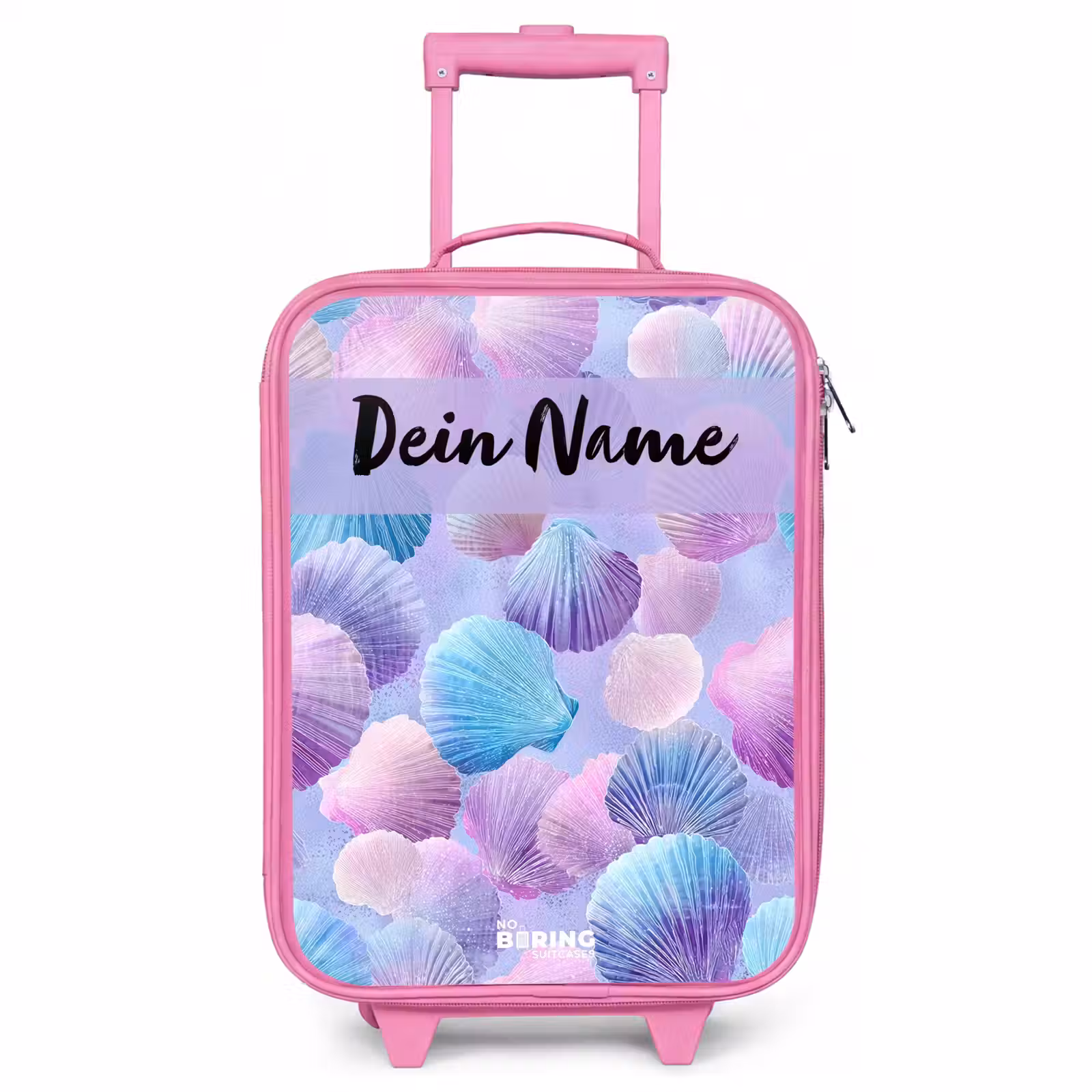 Kinderkoffer Rosa mit Name - Muscheln - Lila - Blau - Muster — 1
