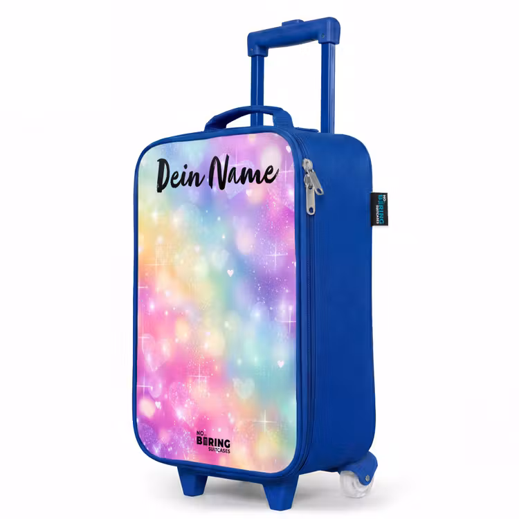 Kinderkoffer Blau mit Name - Licht - Regenbogen - Herzen — 8