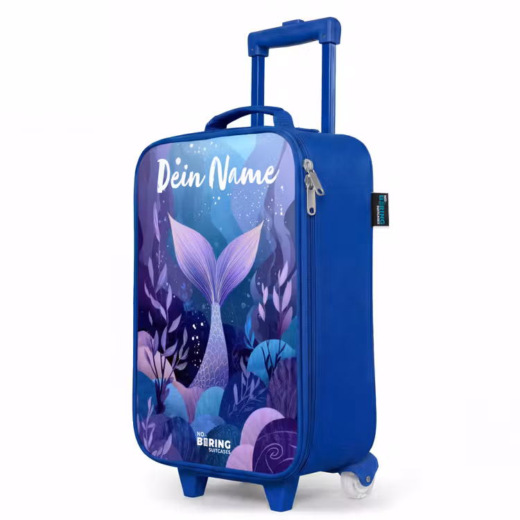 Kinderkoffer Blau mit Name - Meerjungfrau - Unterwasser - Lila - Blau — 8