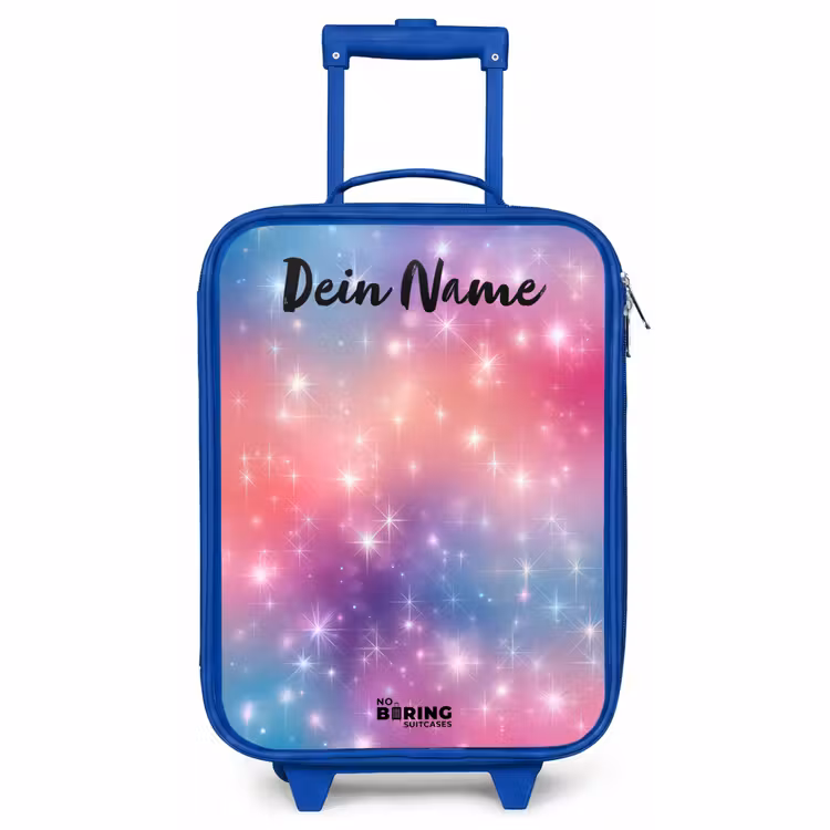 Kinderkoffer Blau mit Name - Sterne - Abstrakt - Farben — 1