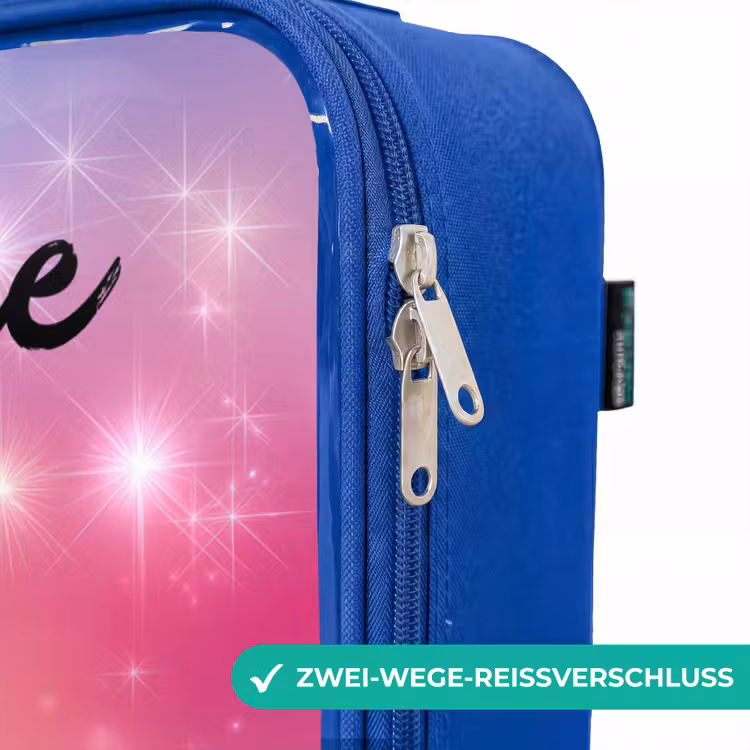 Kinderkoffer Blau mit Name - Sterne - Abstrakt - Farben — 5
