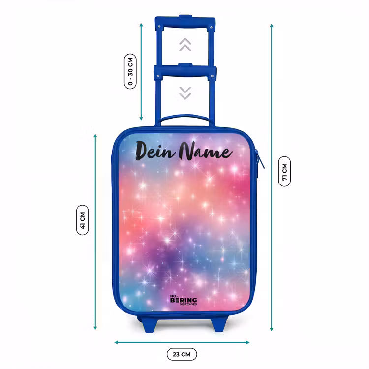 Kinderkoffer Blau mit Name - Sterne - Abstrakt - Farben — 7