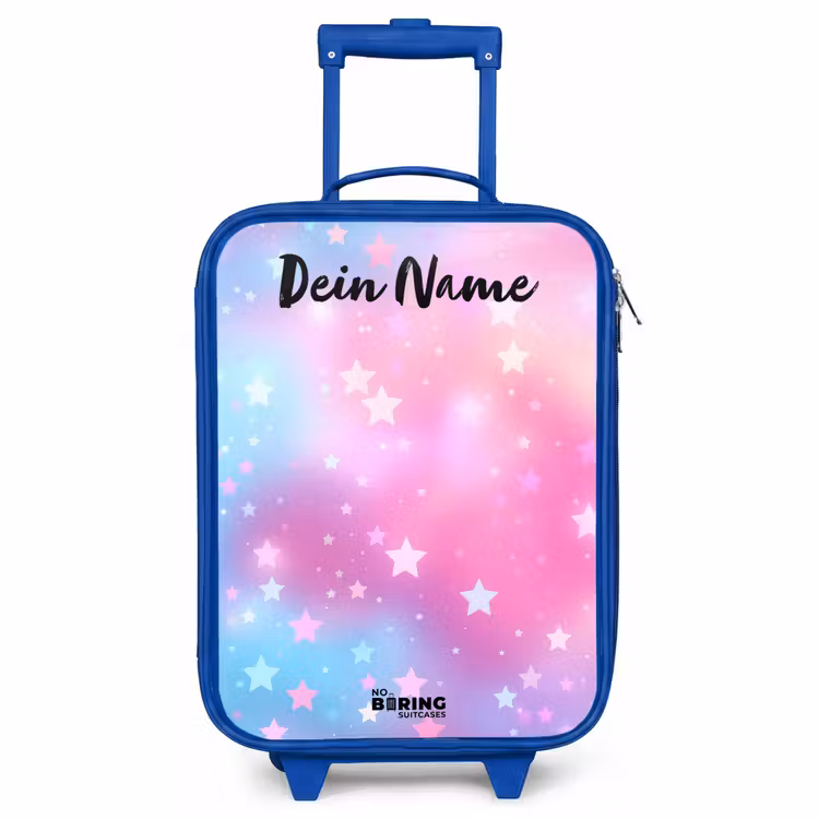 Kinderkoffer Blau mit Name - Sterne - Rosa - Blau — 1