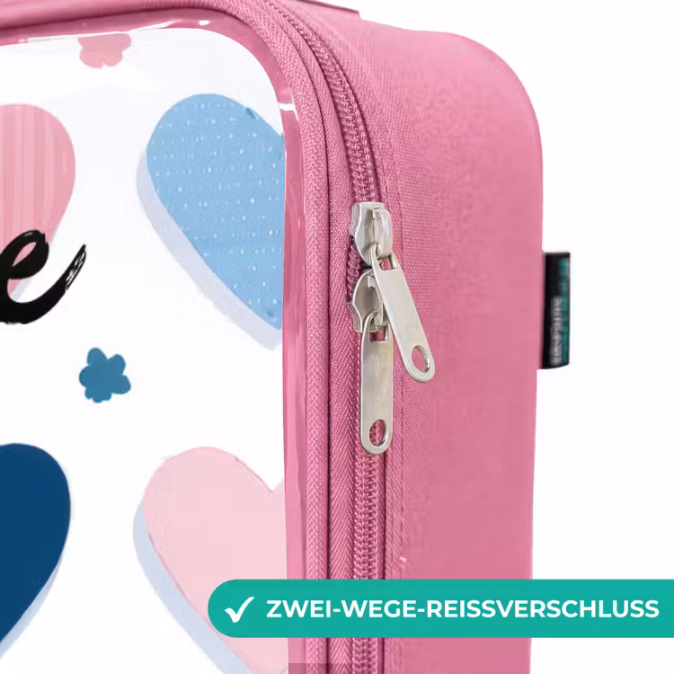 Kinderkoffer Rosa mit Name - Herzen - Pastell - Muster — 5