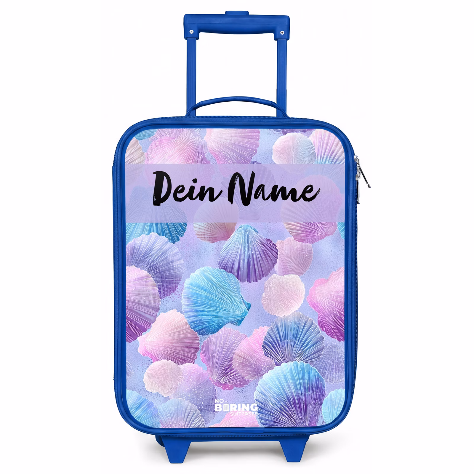 Kinderkoffer Blau mit Name - Muscheln - Lila - Blau - Muster — 1