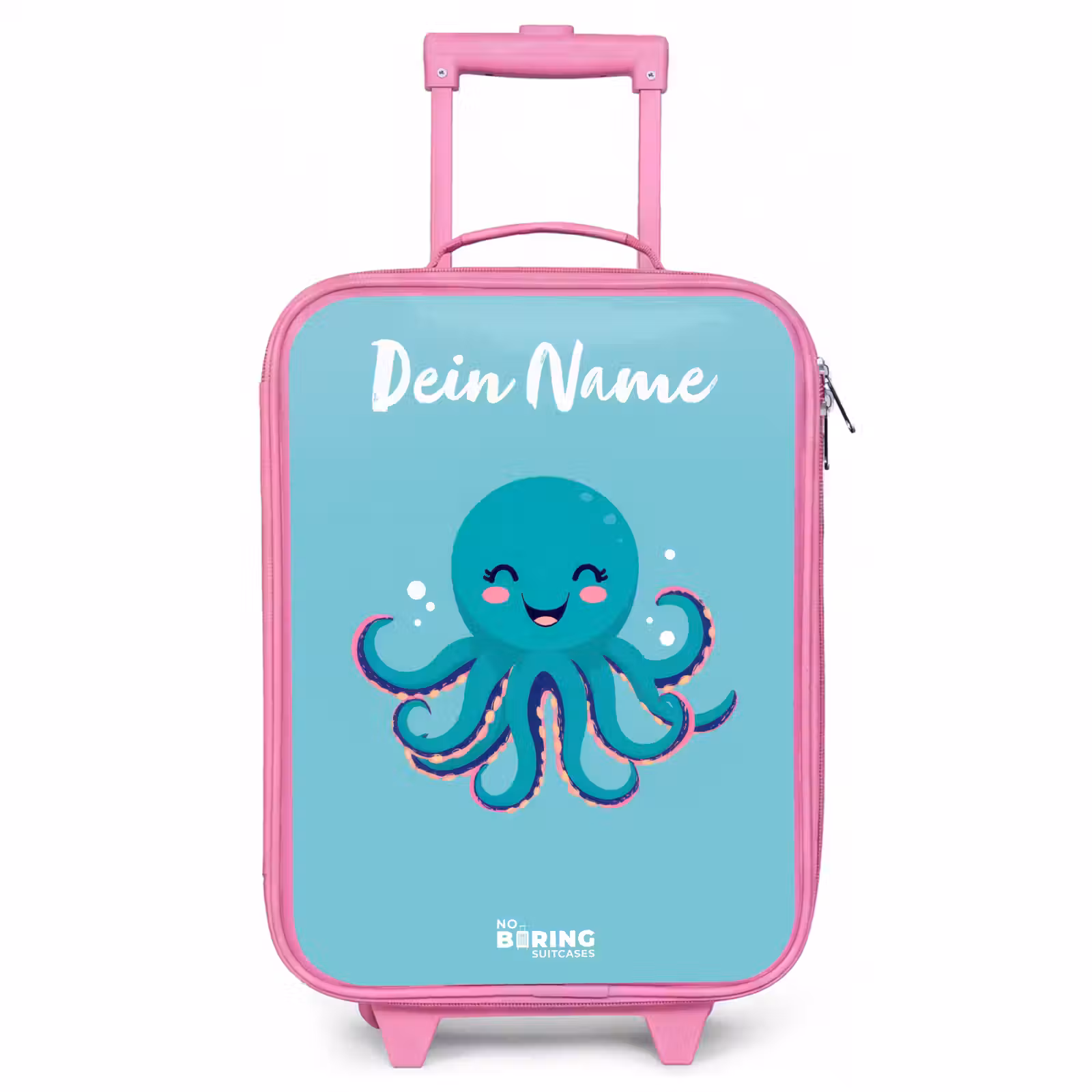 Kinderkoffer Rosa mit Name - Oktopus - Wasser - Blau — 1