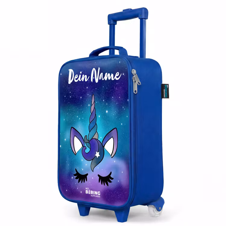 Kinderkoffer Blau mit Name - Einhorn - Sternenhimmel - Blau — 8