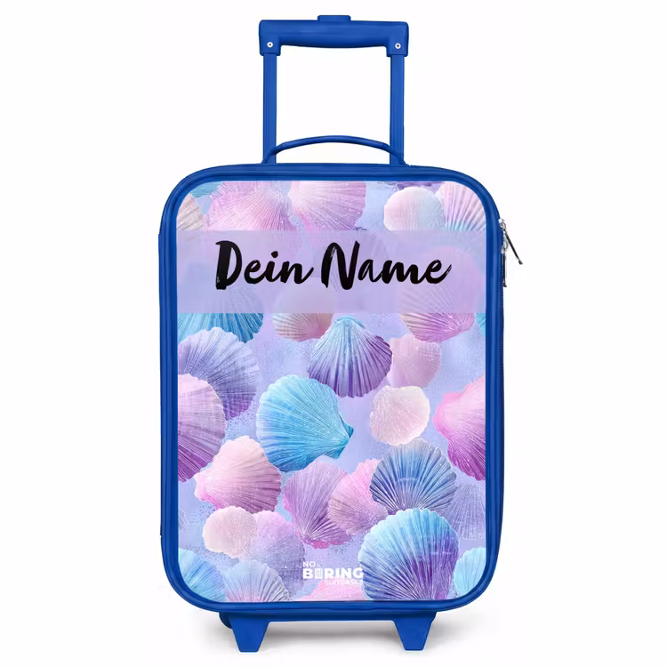 Kinderkoffer Blau mit Name - Muscheln - Lila - Blau - Muster — 1