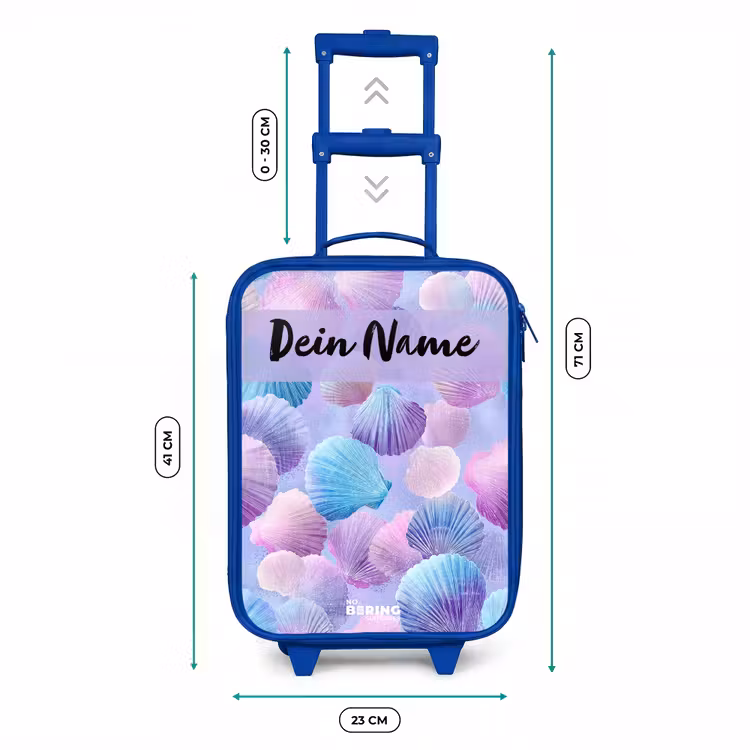 Kinderkoffer Blau mit Name - Muscheln - Lila - Blau - Muster — 7