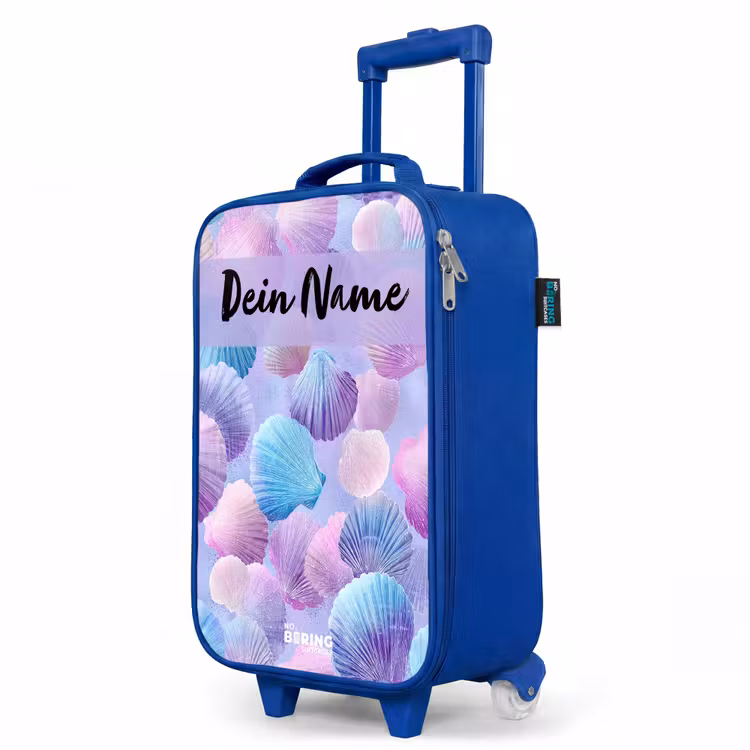 Kinderkoffer Blau mit Name - Muscheln - Lila - Blau - Muster — 8