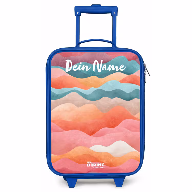 Kinderkoffer Blau mit Name - Wellen - Bunt - Abstrakt — 1
