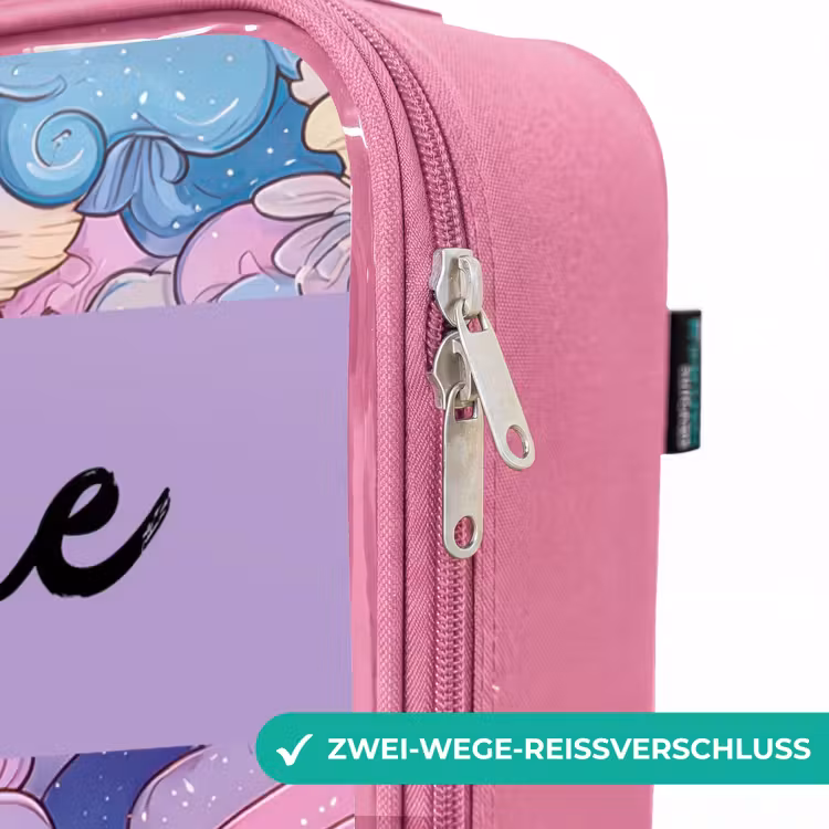Kinderkoffer Rosa mit Name - Regenbögen - Blumen - Farbenfroh — 5