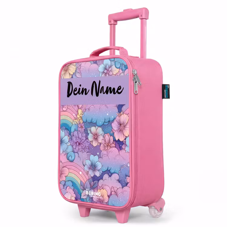 Kinderkoffer Rosa mit Name - Regenbögen - Blumen - Farbenfroh — 8