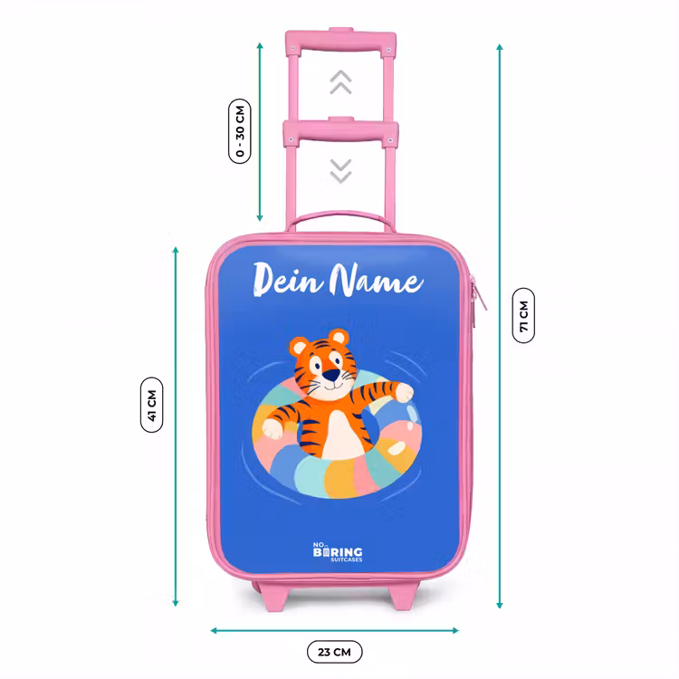 Kinderkoffer Rosa mit Name - Tiger - Schwimmband - Wasser — 7