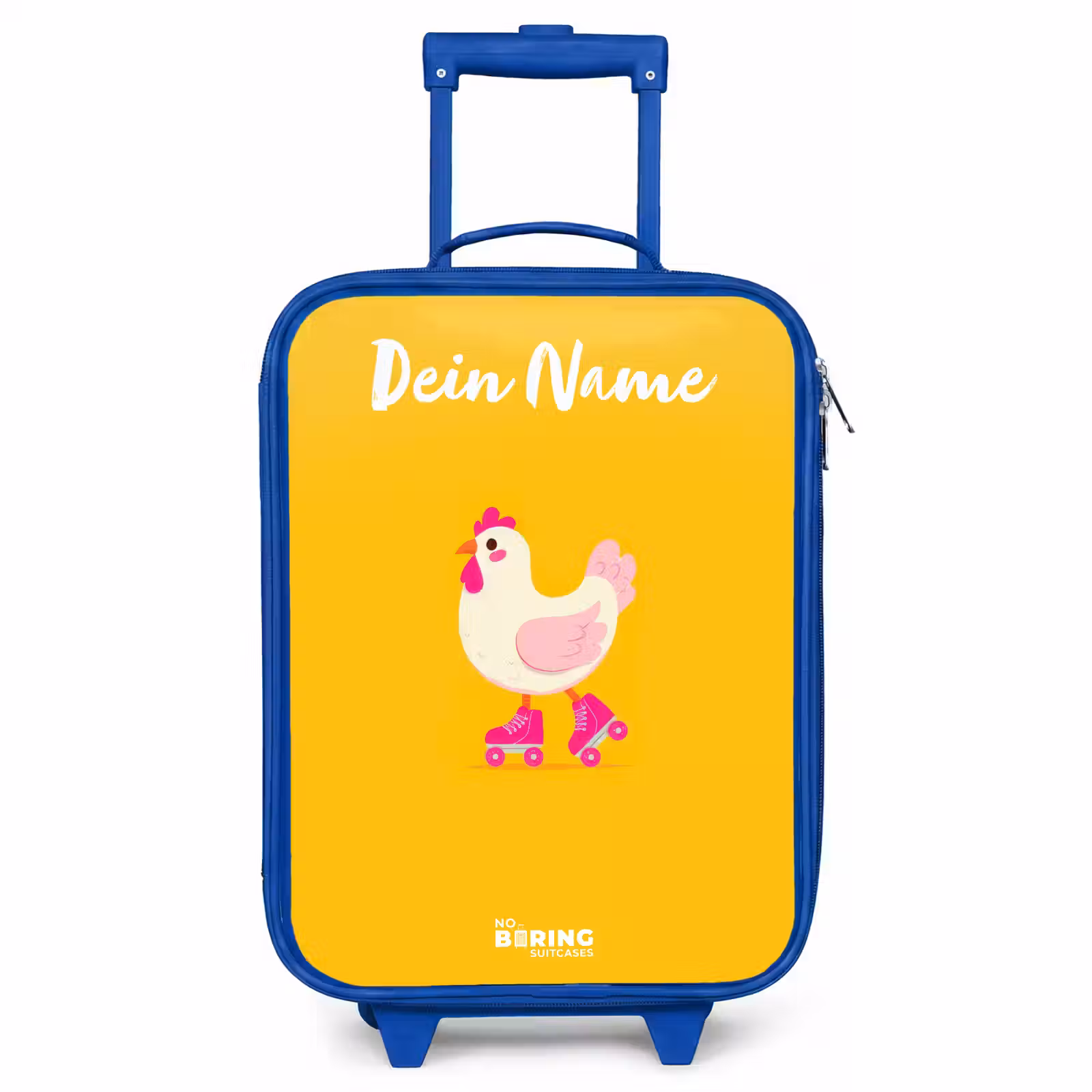 Kinderkoffer Blau mit Name - Kip - Rollschuhe - Gelb — 1