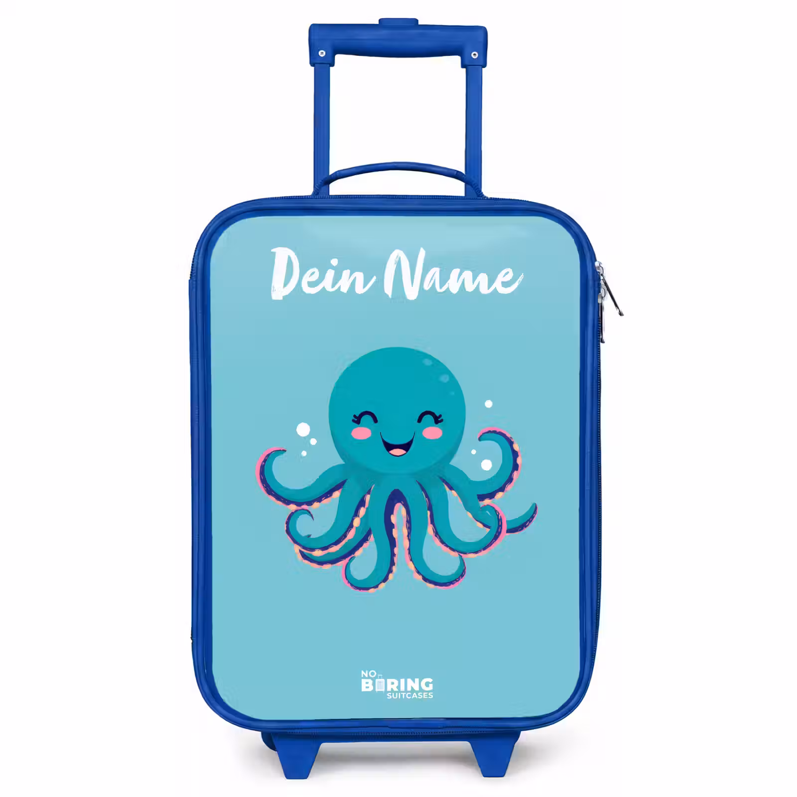 Kinderkoffer Blau mit Name - Oktopus - Wasser - Blau — 1