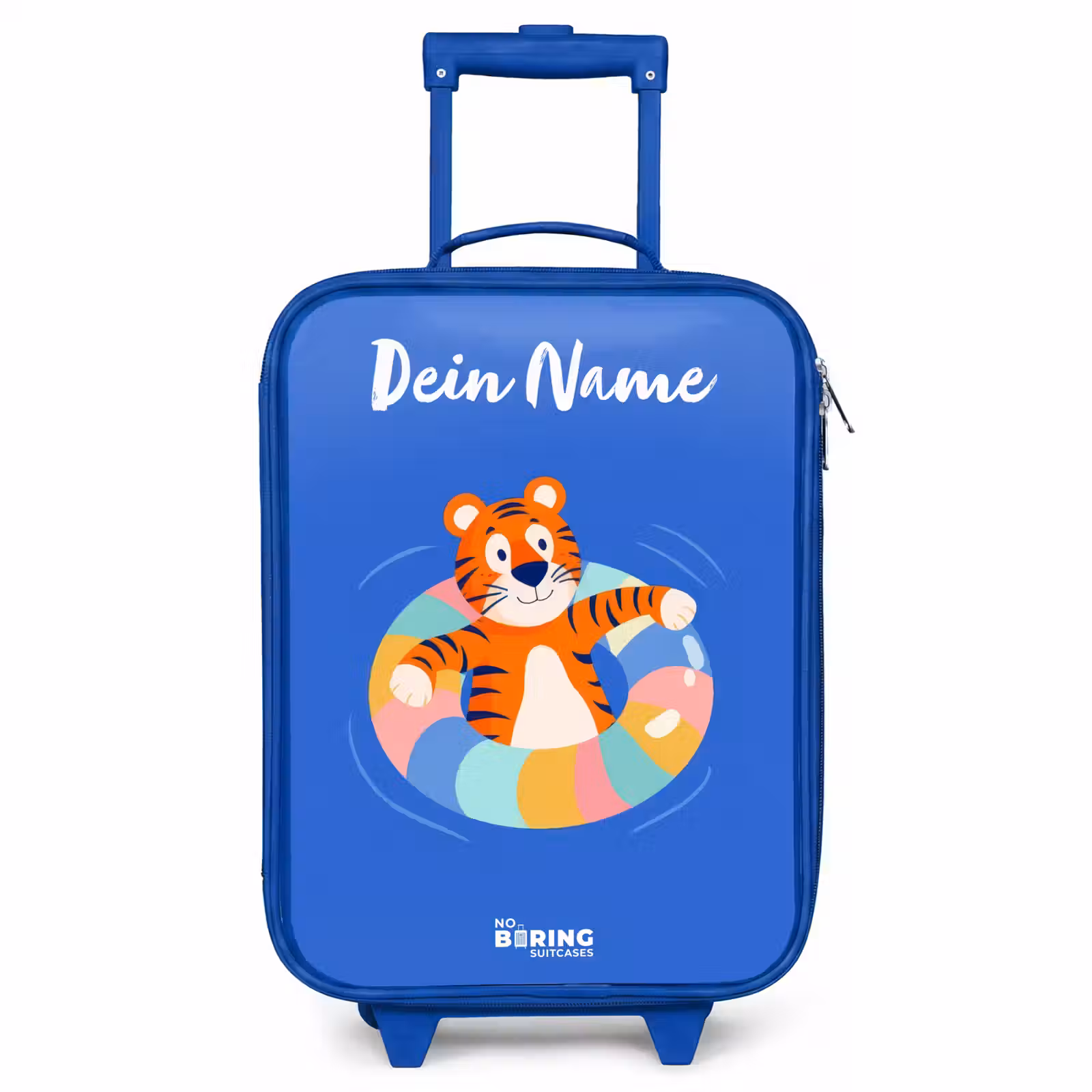 Kinderkoffer Blau mit Name - Tiger - Schwimmband - Wasser — 1