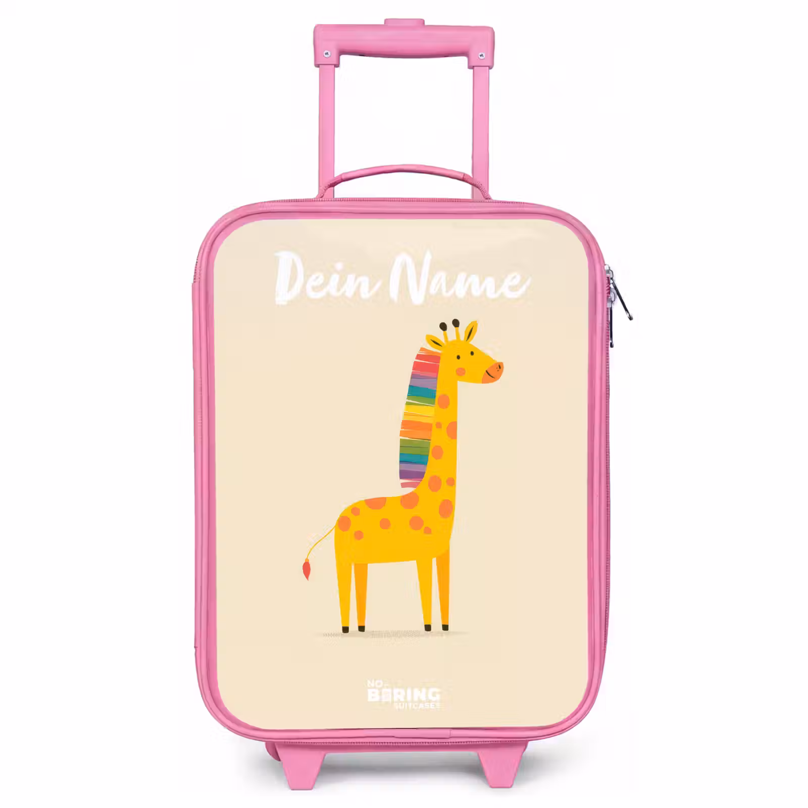 Kinderkoffer Rosa mit Name - Giraffe - Tier - Farbenfroh — 1