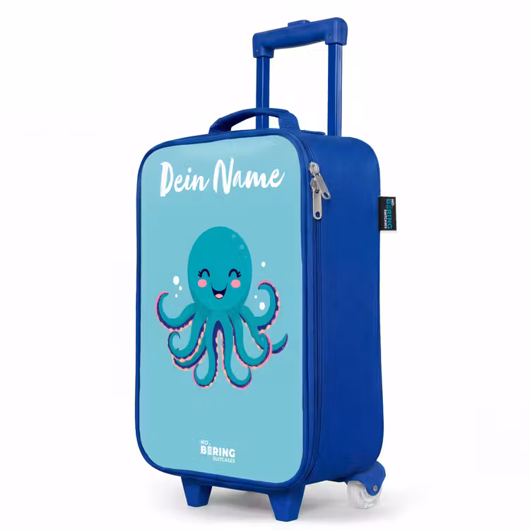Kinderkoffer Blau mit Name - Oktopus - Wasser - Blau — 8