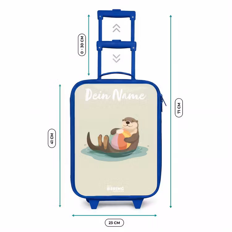 Kinderkoffer Blau mit Name - Otter - Strandball - Wasser — 7