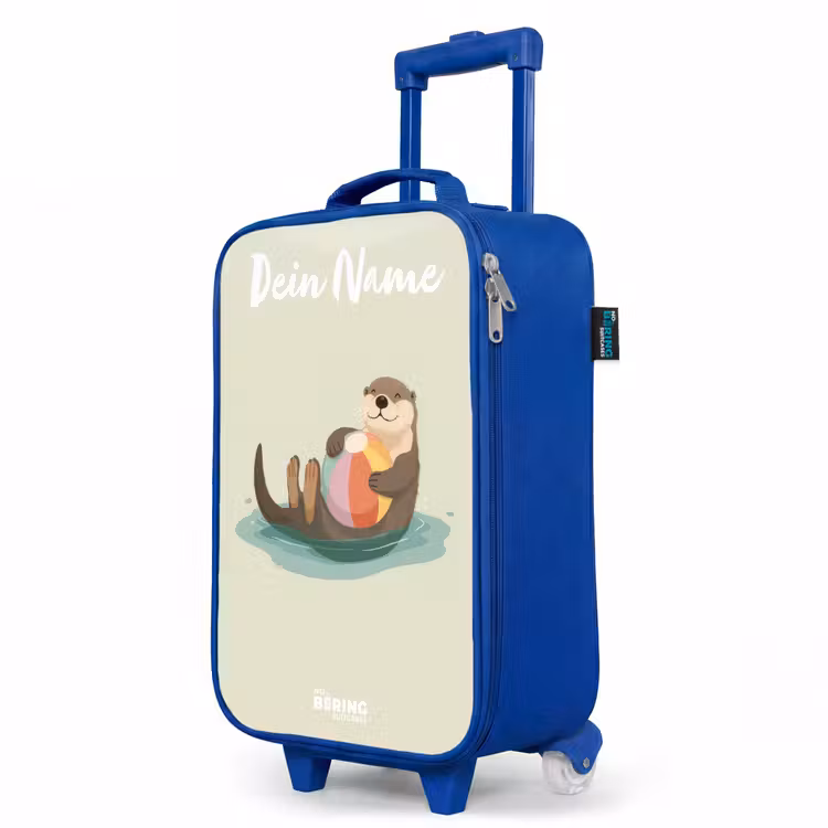 Kinderkoffer Blau mit Name - Otter - Strandball - Wasser — 8
