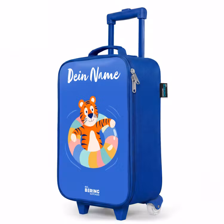 Kinderkoffer Blau mit Name - Tiger - Schwimmband - Wasser — 8