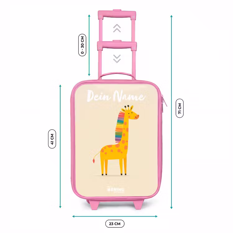 Kinderkoffer Rosa mit Name - Giraffe - Tier - Farbenfroh — 7
