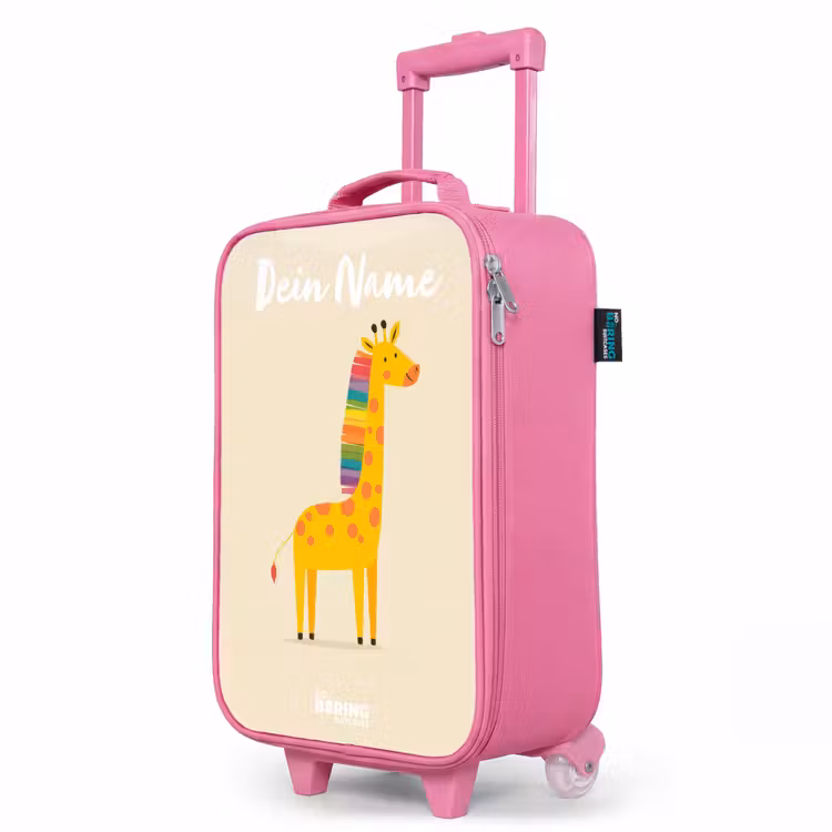 Kinderkoffer Rosa mit Name - Giraffe - Tier - Farbenfroh — 8