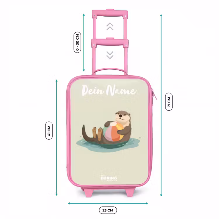 Kinderkoffer Rosa mit Name - Otter - Strandball - Wasser — 7