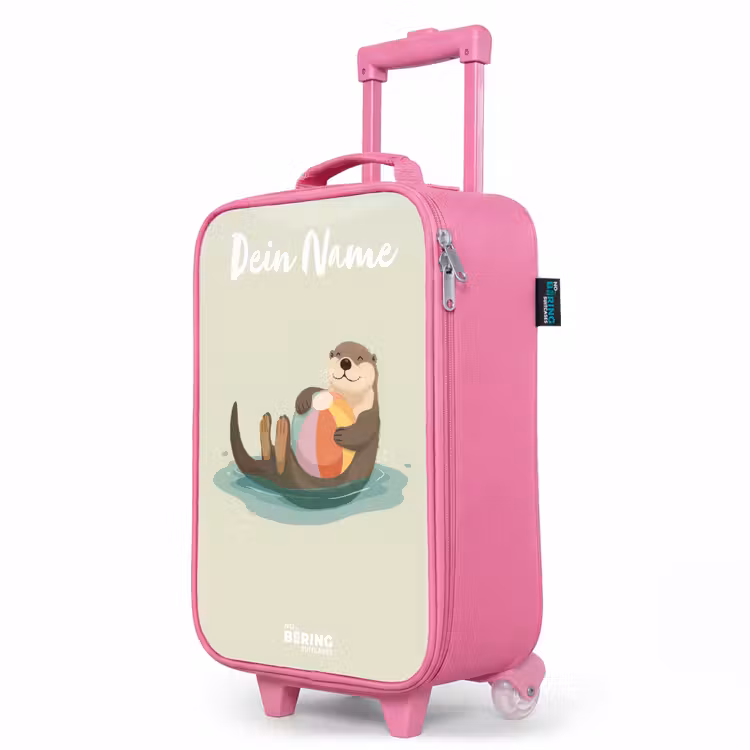 Kinderkoffer Rosa mit Name - Otter - Strandball - Wasser — 8