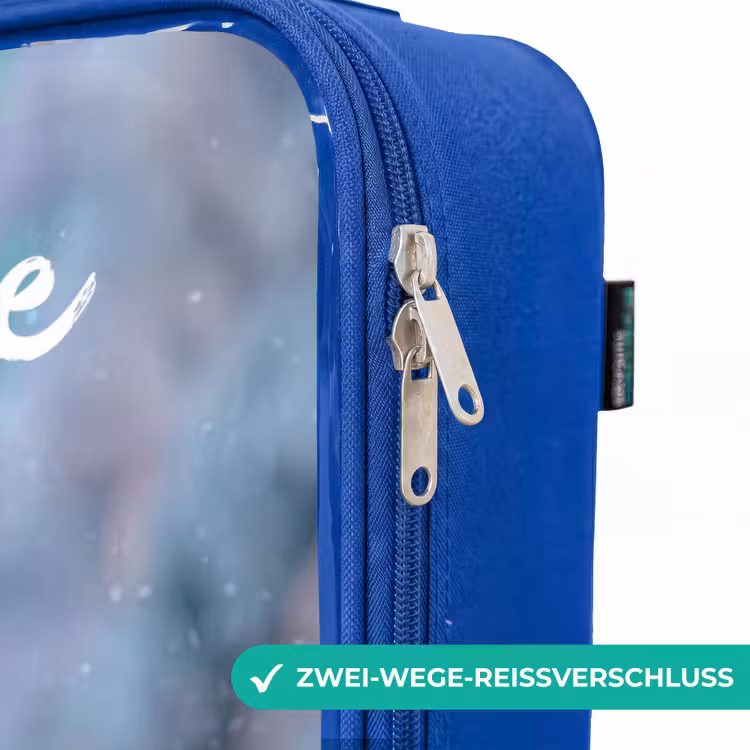 Kinderkoffer Blau mit Name - Eisbär - Krone - Winter — 5
