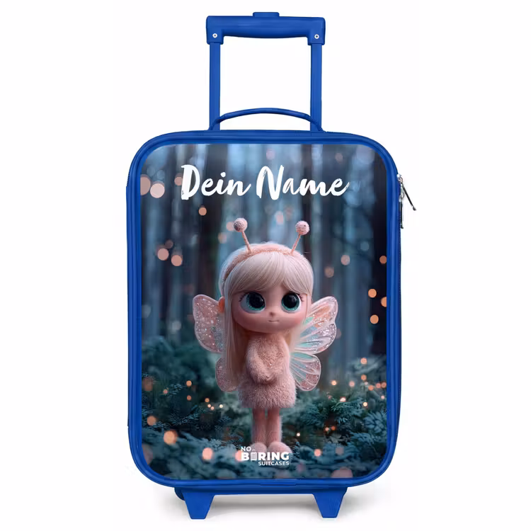 Kinderkoffer Blau mit Name - Fee - Wald - Glitzer — 1
