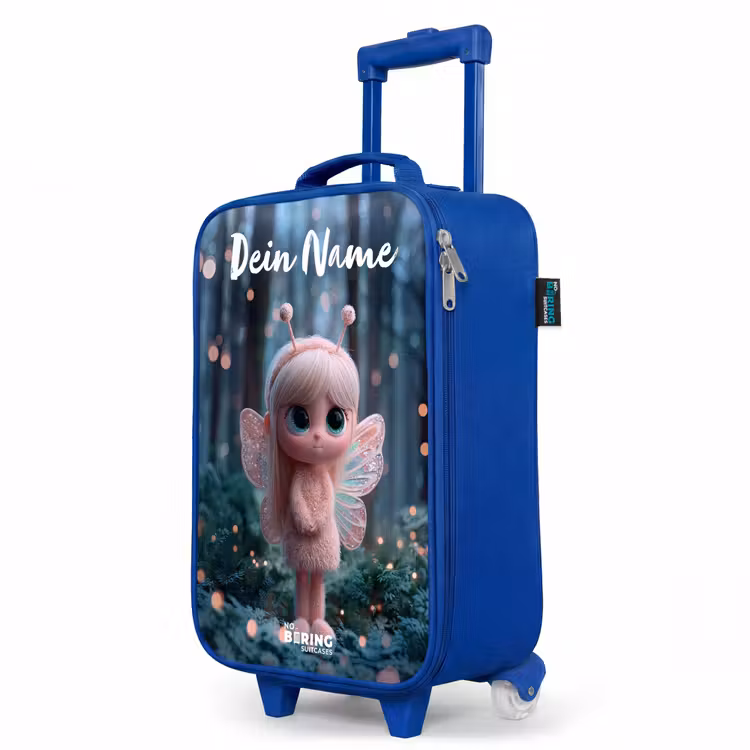 Kinderkoffer Blau mit Name - Fee - Wald - Glitzer — 8
