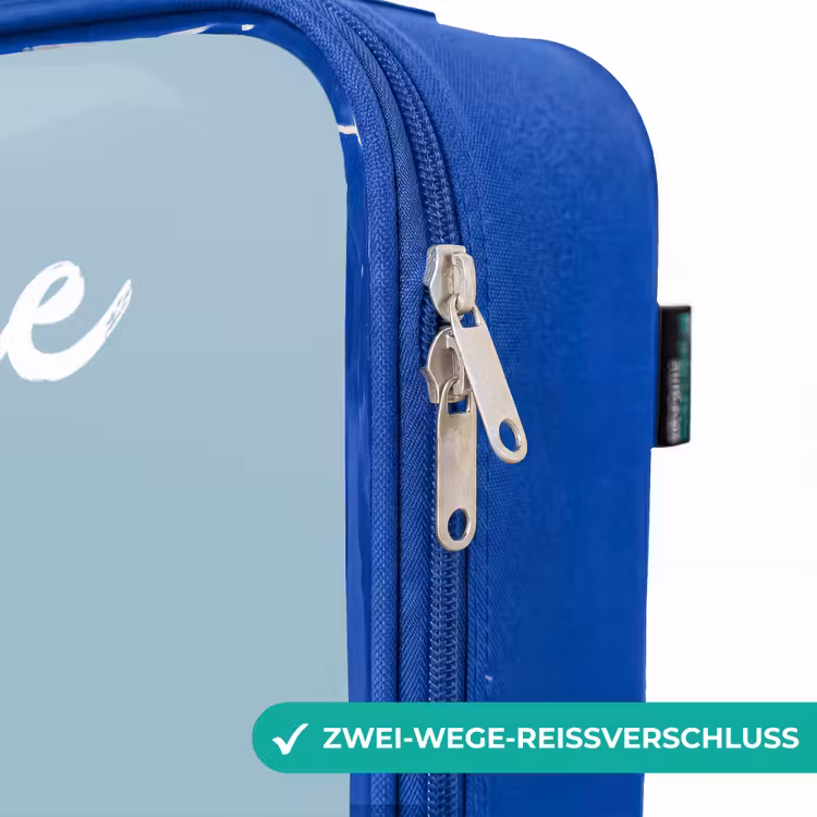 Kinderkoffer Blau mit Name - Fuchs - Flugzeug - Fliegen — 5