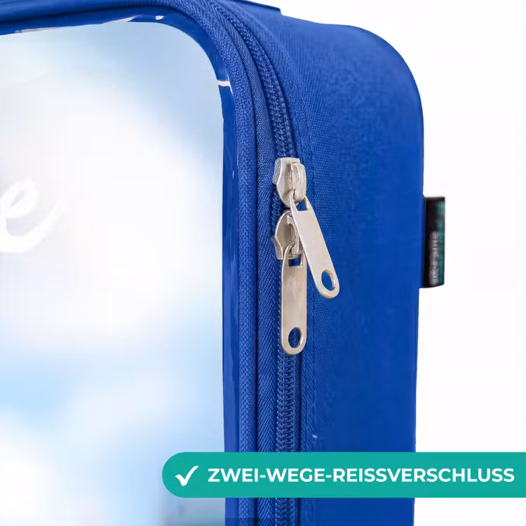Kinderkoffer Blau mit Name - Kaninchen - Luftballons — 5