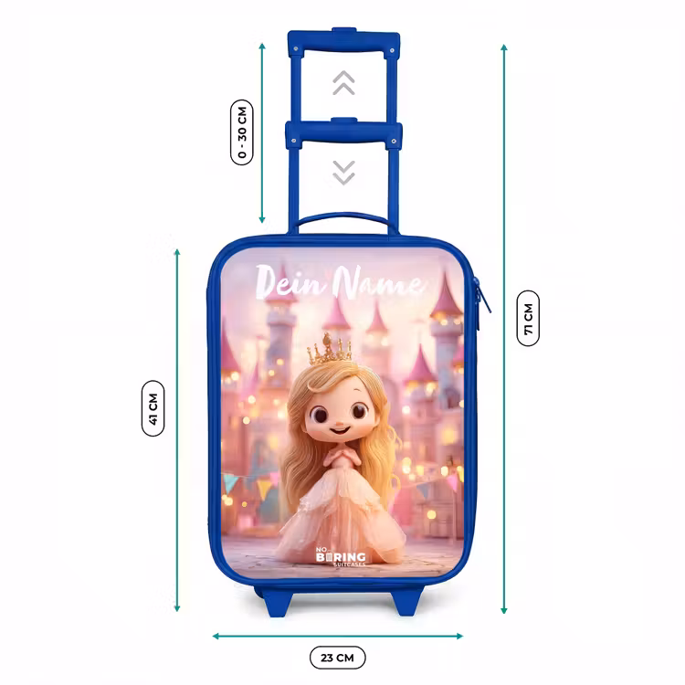 Kinderkoffer Blau mit Name - Prinzessin - Rosa - Schloss — 7