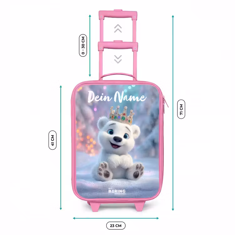 Kinderkoffer Rosa mit Name - Eisbär - Krone - Winter — 7