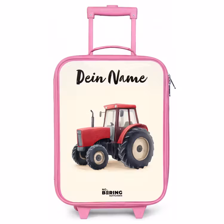 Kinderkoffer Rosa mit Name - Traktor - Signiert - Rot — 1