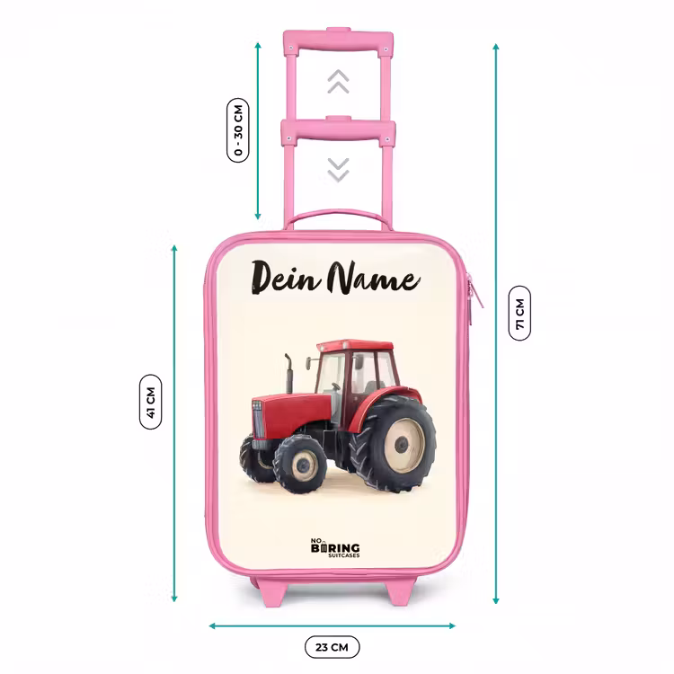 Kinderkoffer Rosa mit Name - Traktor - Signiert - Rot — 7