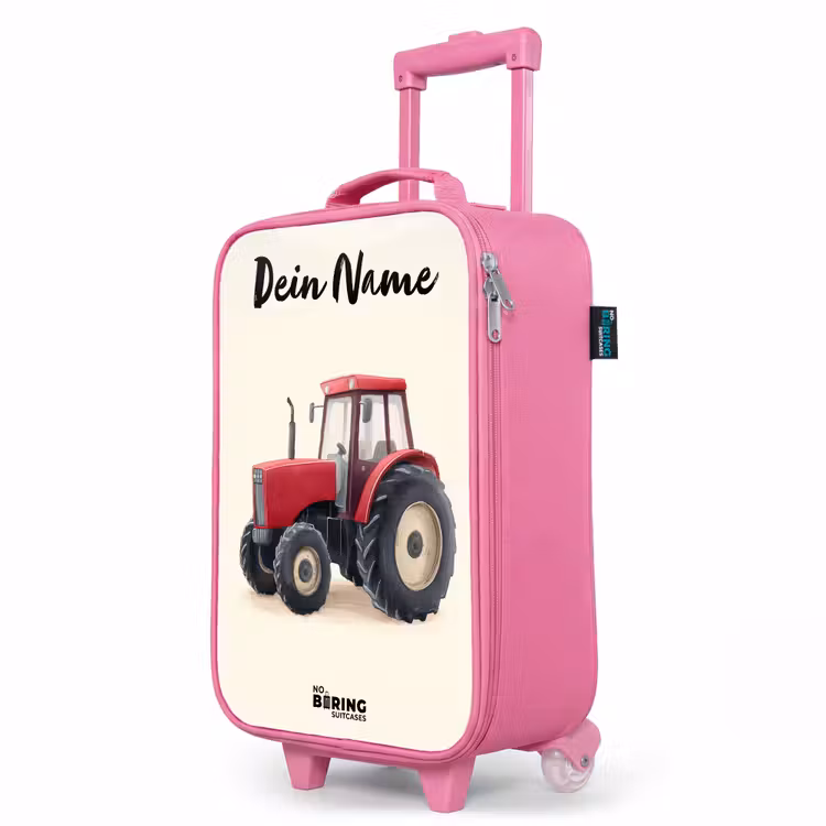 Kinderkoffer Rosa mit Name - Traktor - Signiert - Rot — 8